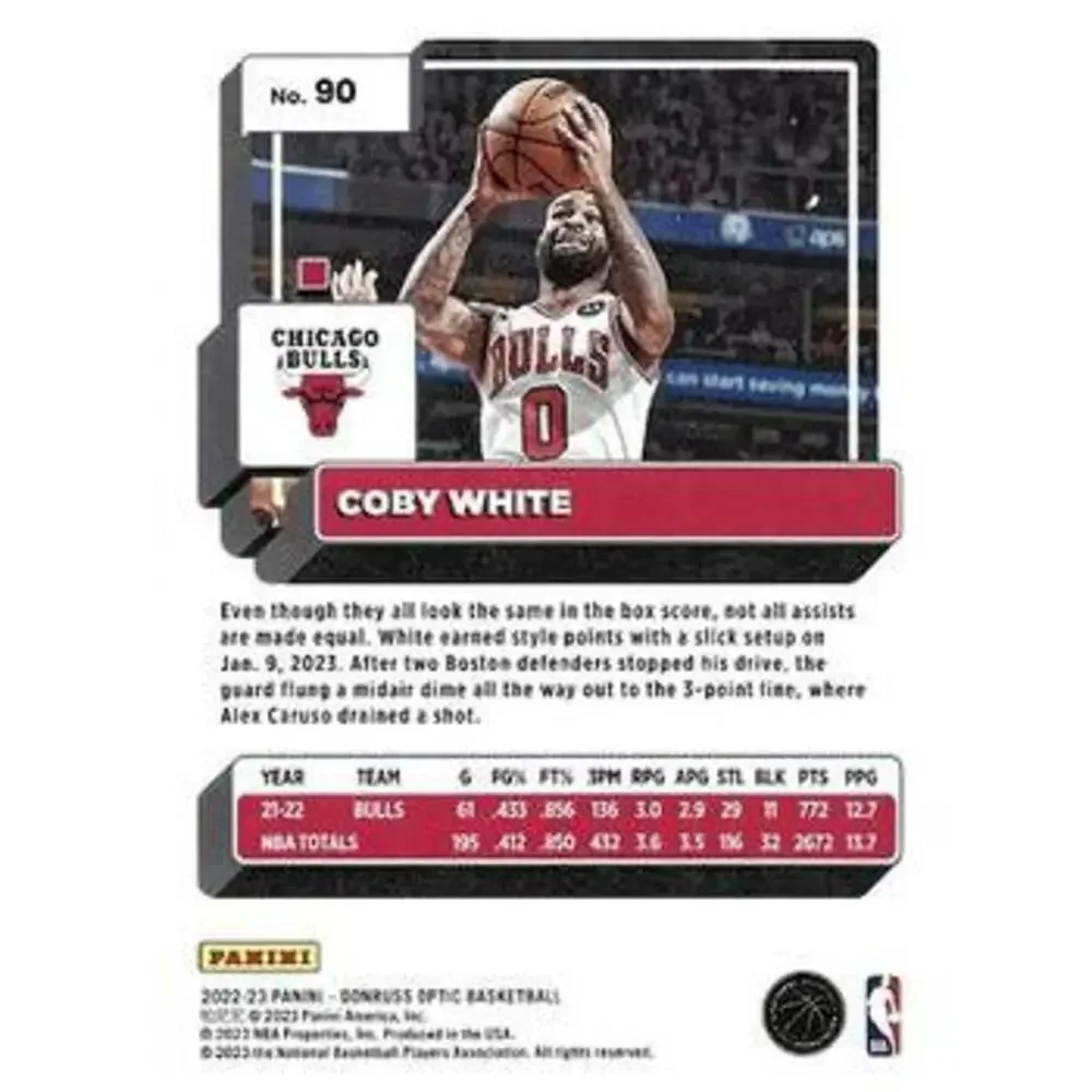 2022-23 Panini Donruss Optic Coby White #90 Chicago Bulls